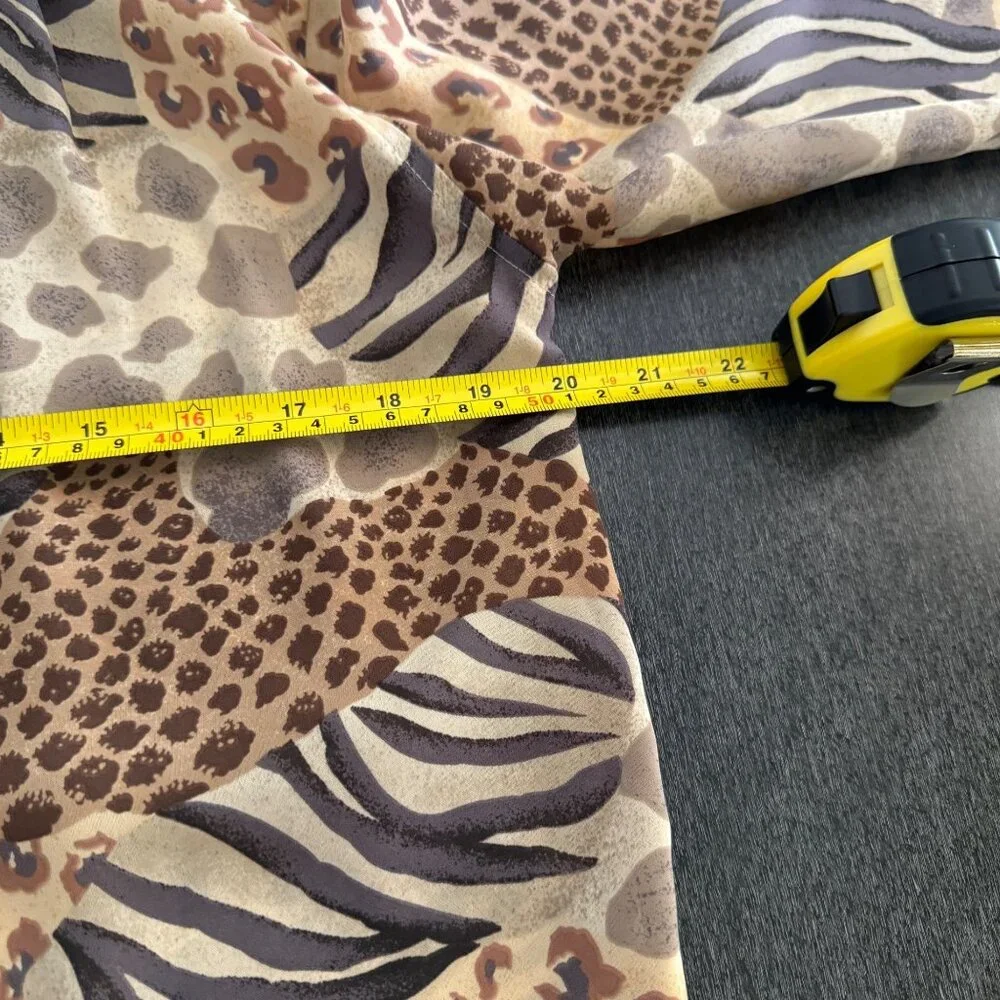 Bechamel Petites Women's Animal Print Button Up LS Blouse Shirt, Size PS NWT - Picture 8 of 8